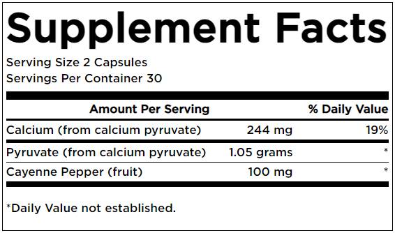 Kapsule Energy Formule 60 kalcijevega piruvata