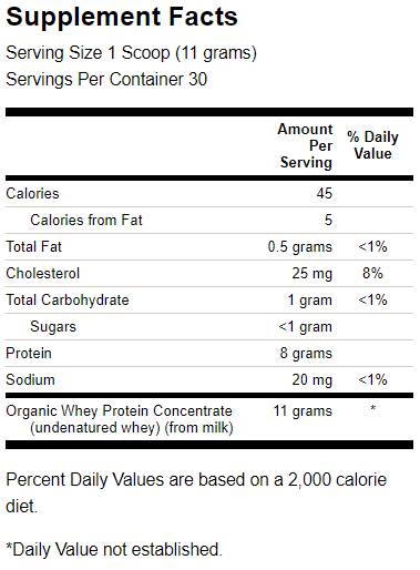 Certificirani organski nenačeli bioaktivni sirotkini beljakovine 340 gramov