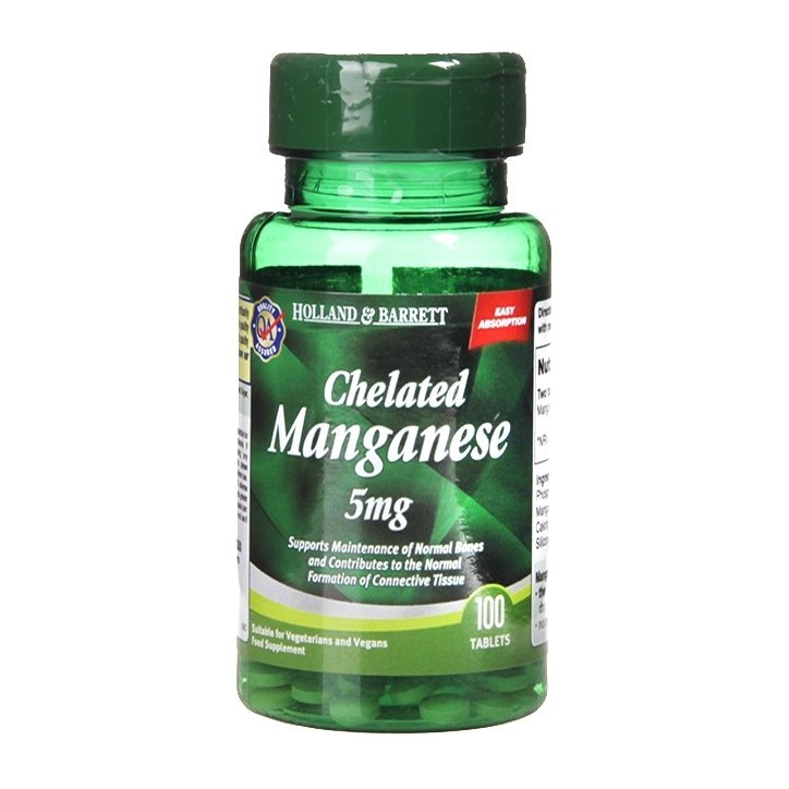 Chelated Mangan 5 mg 100 tablet Holland & Barrett