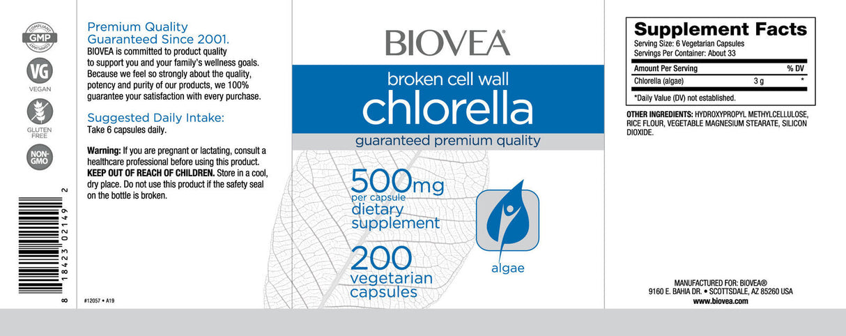 CHLORELLA 500 mg / 200 kape