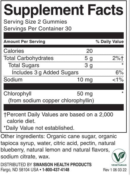 Klorofil detox gumije | Borovnica - 60 žvečilnih tablet