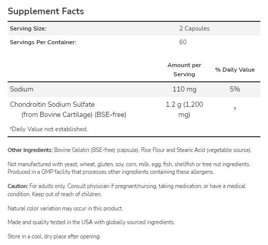 Hondroitin sulfat 600 mg - 120 kapsul