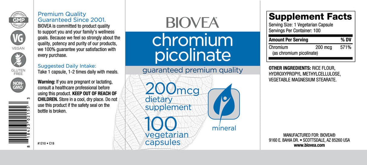 Kromium picolinate 200 mcg / 100 kape