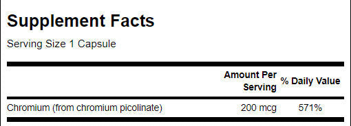 Kromium picolinate 200 mcg - 200 kapsul