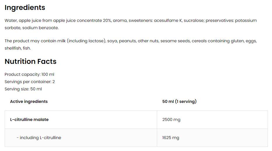 Citrulline Shot | 5000 mg l-citrulline malate 100 ml