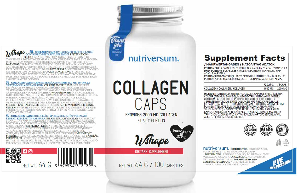 Kolagenske kapice 500 mg - 100 kapsul