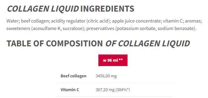 Kolagena tekočina | Kakovosten goveji kolagen z vitaminom C - 1000 ml
