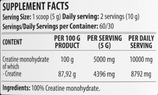 Kreatin monohidrat | 100% čisti prah - 300 gramov