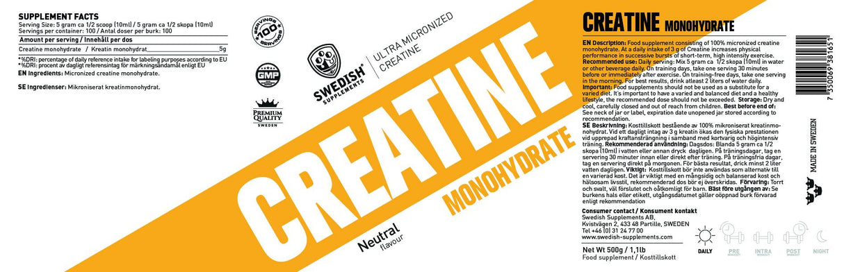 Kreatin monohidrat / dodatno mikroniziran - 500 gramov