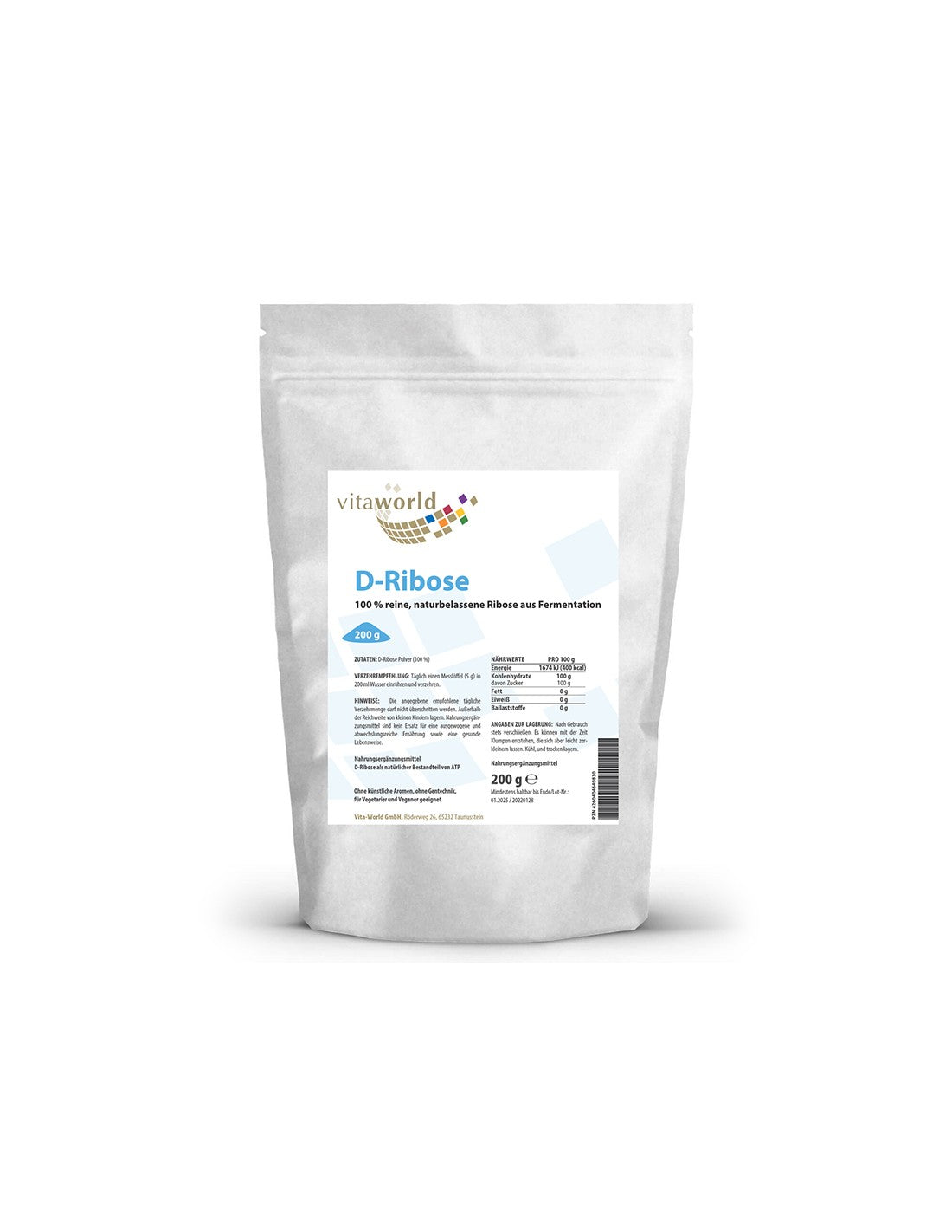 Energija - D -riboza, 200 g prahu