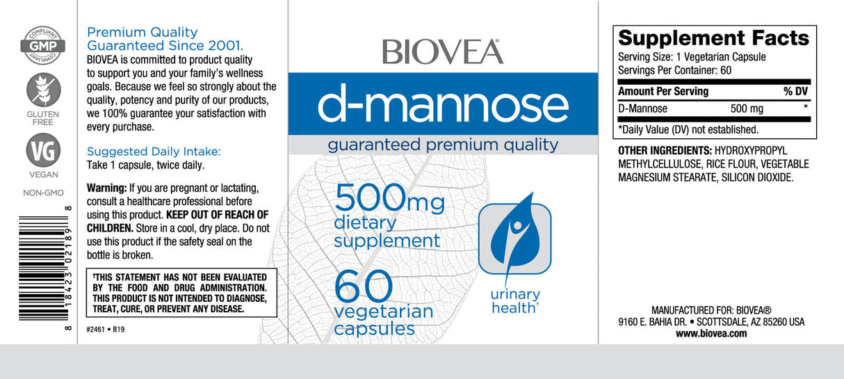 D-Mannose 500 mg / 60 kape
