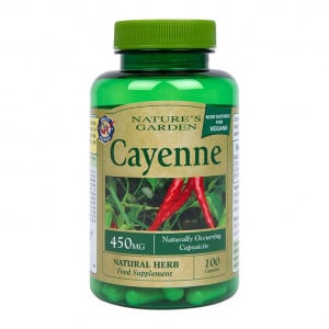 Vroča kajenska poper (Cayenne) 450mg 100 kapsule Holland & Barrett