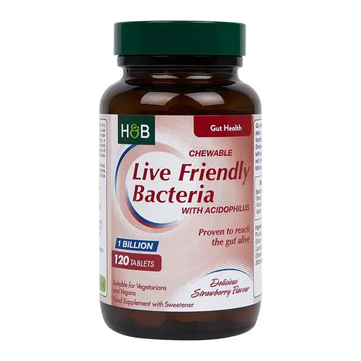 Probiotik z acidofilom (žvečilni acidophilus jagoda 1 milijarda) milijarde. 120 žvečilnih tablet Holland & Barrett