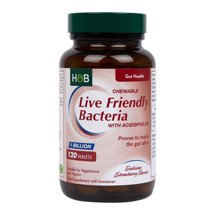 Probiotik z acidofilom (žvečilni acidophilus jagoda 1 milijarda) milijarde. 120 žvečilnih tablet Holland & Barrett