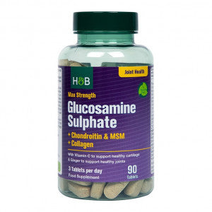 Največja moč glukozamina sulfata | Plus hondroitin, MSM in kolagen - 90 tablet
