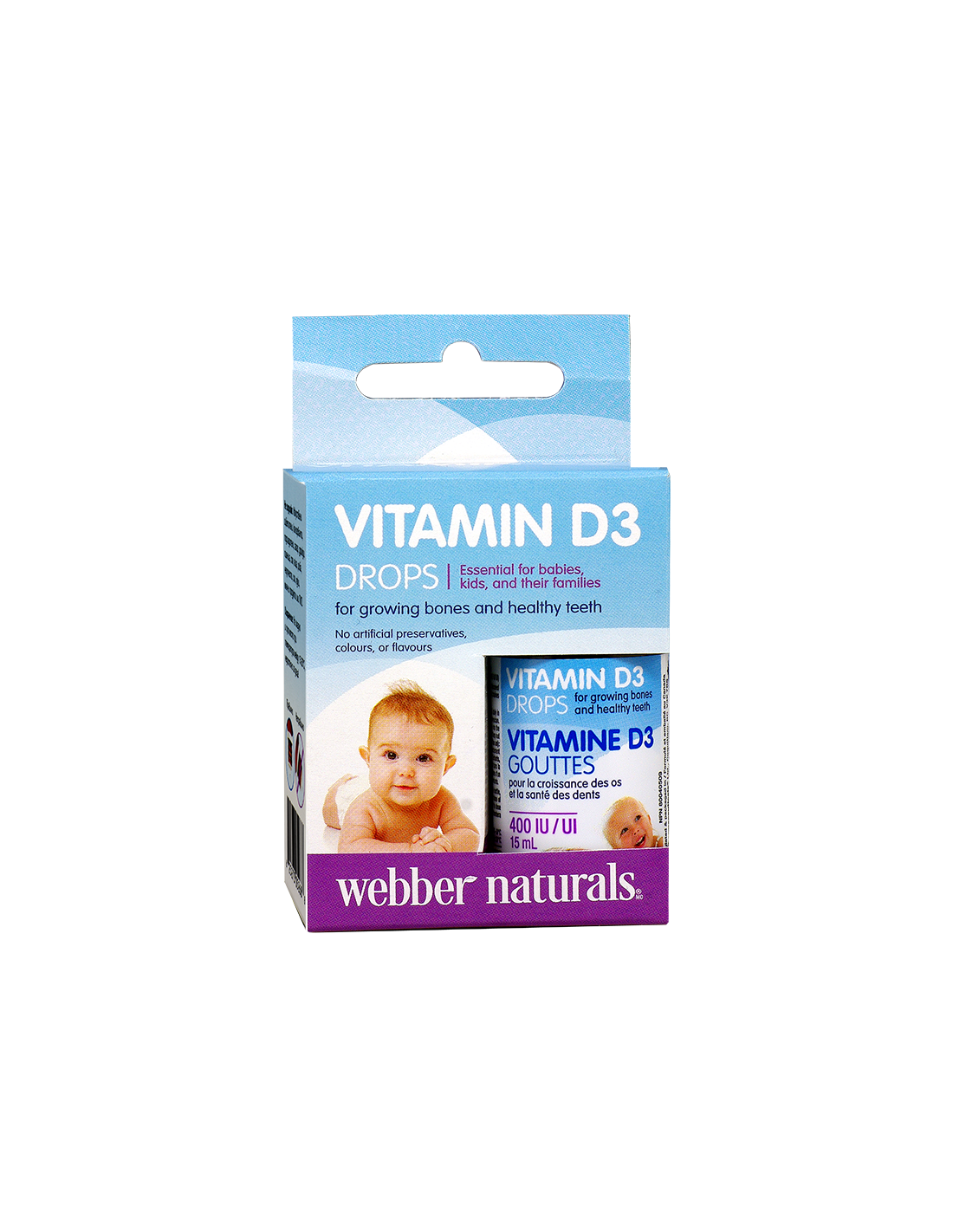 Vitamin D3 za dojenčke in otroke, 400 iu x 15 ml/ 500 odmerkov