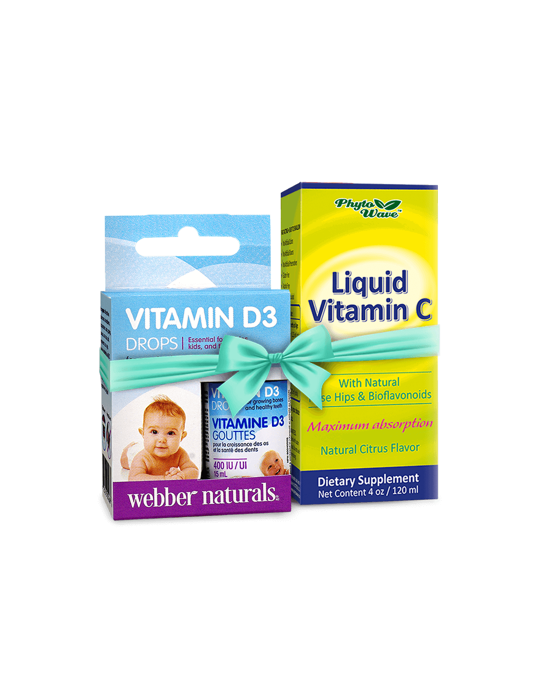 Promo paket - Močna imunost (za odrasle in otroke) / vitamin D3 (kapljice) in vitamin C (sirup)
