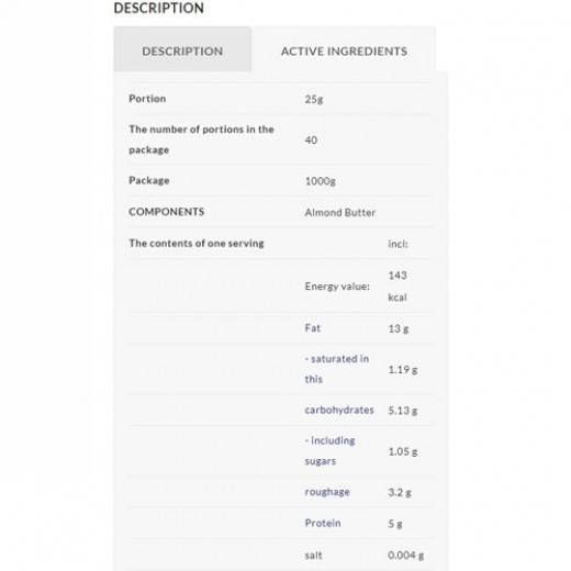 Mandljeva krema gladka - 1000 gramov