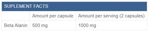 Beta alanin 1000 - 120 kapsul