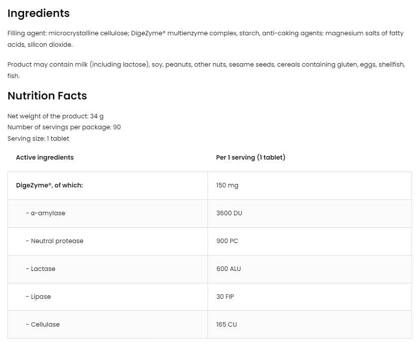 Digezyme® | Prebavni encimski kompleksni patent 90 tablet