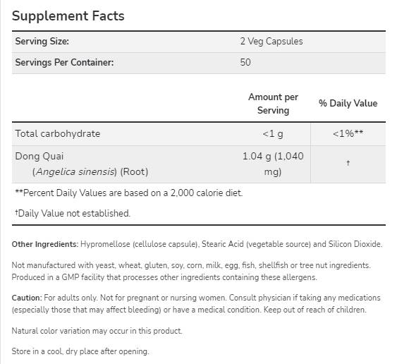 Dong Quai 520 mg - 100 kapsul