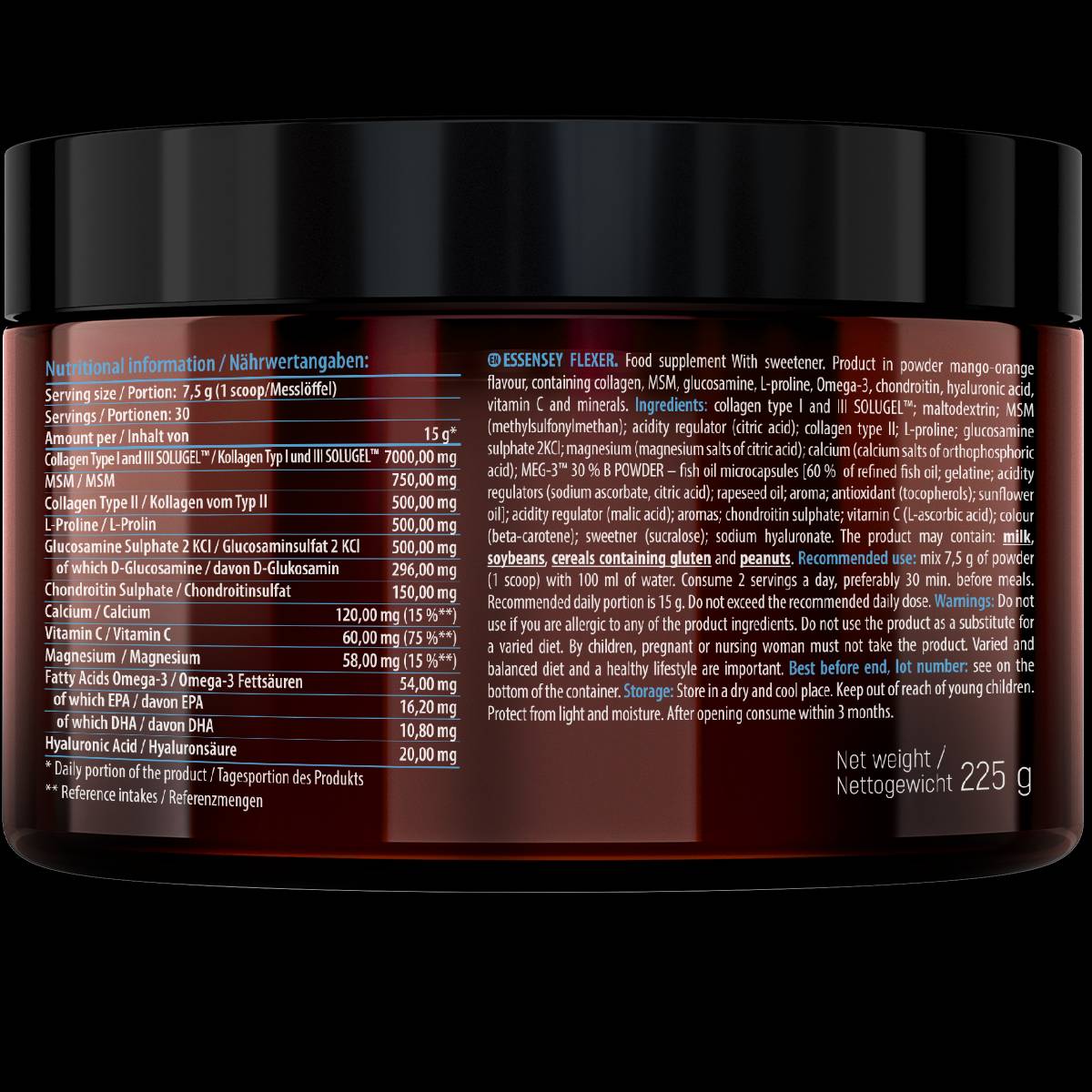 Flexer | s 7500 mg kolagena tipa I, II in III - 225 gramov