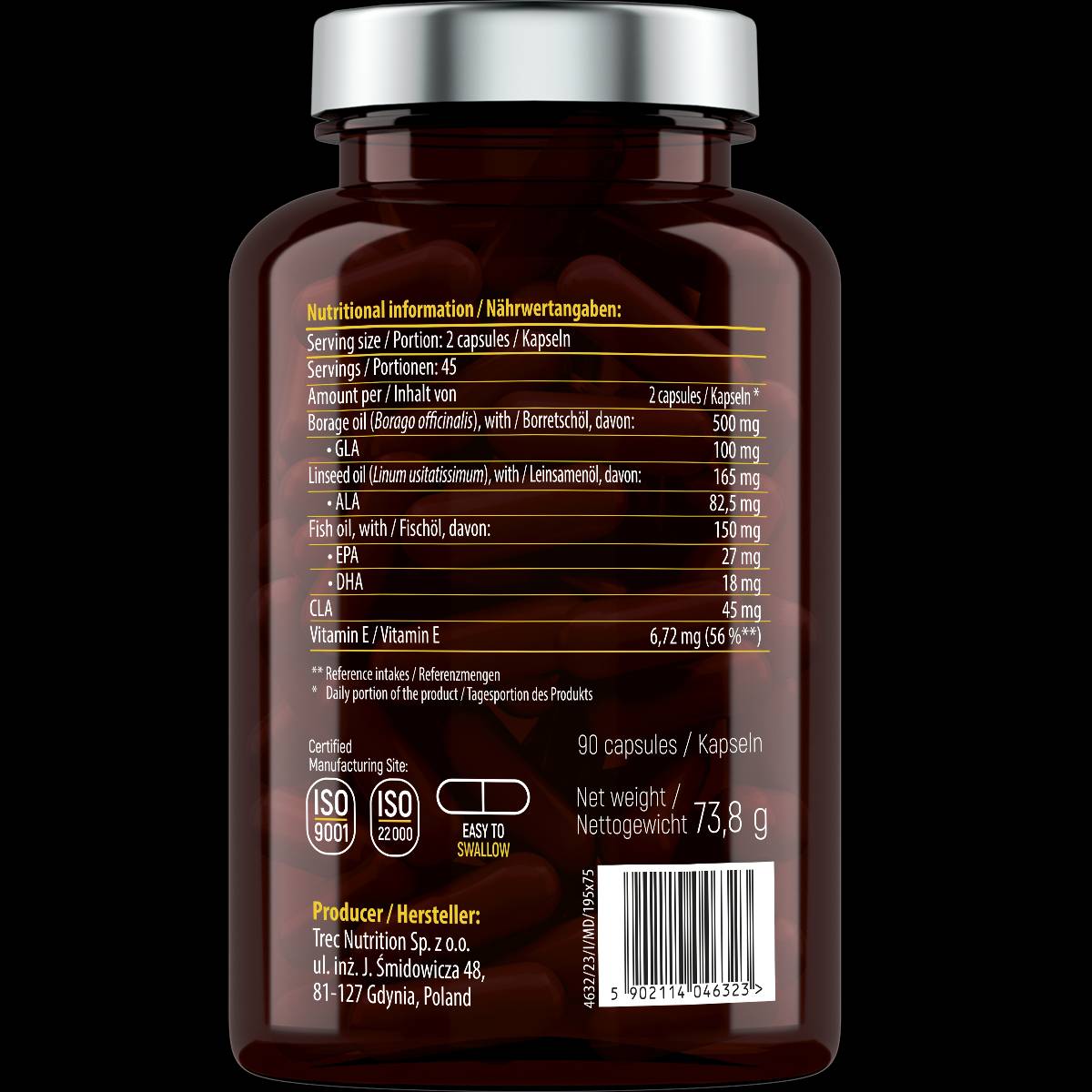 Omega 3-6-9 z ribjim oljem-90 gel kapsule