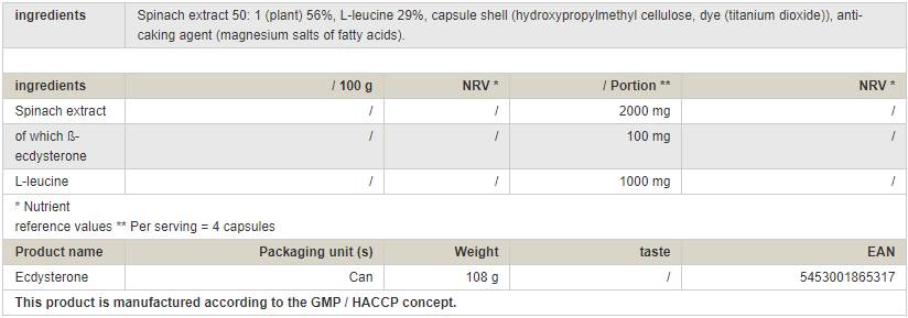 EcDysteron - 120 kapsul