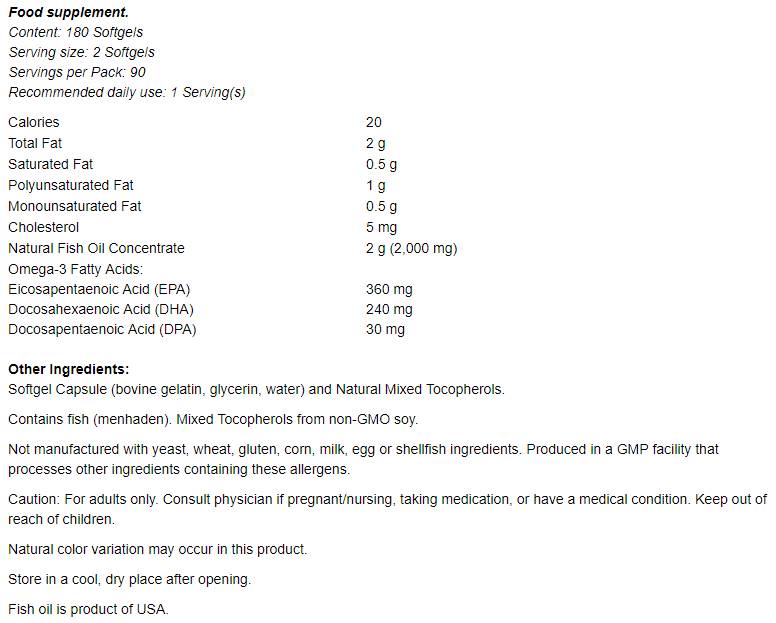 ECO - Vzdrževanje omega 3 - 180 gel kapsul