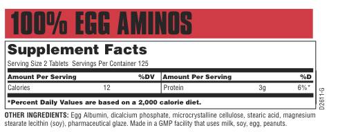 100% jajčne amino 250 tablet