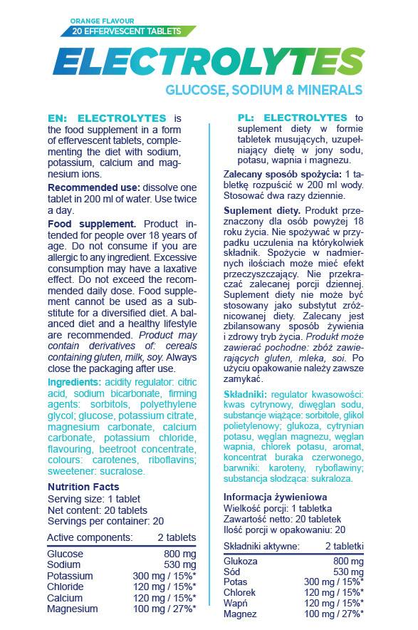 Elerjeni elektroliti - 20 topnih tablet