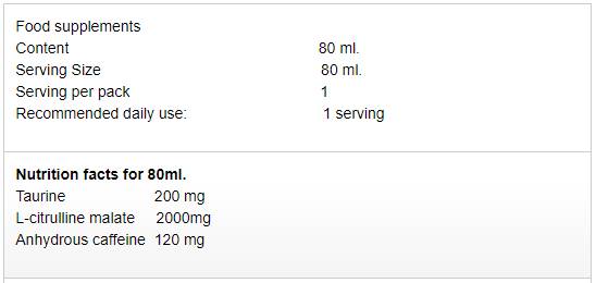 Energetski šok | Pred vadbo - 80 ml