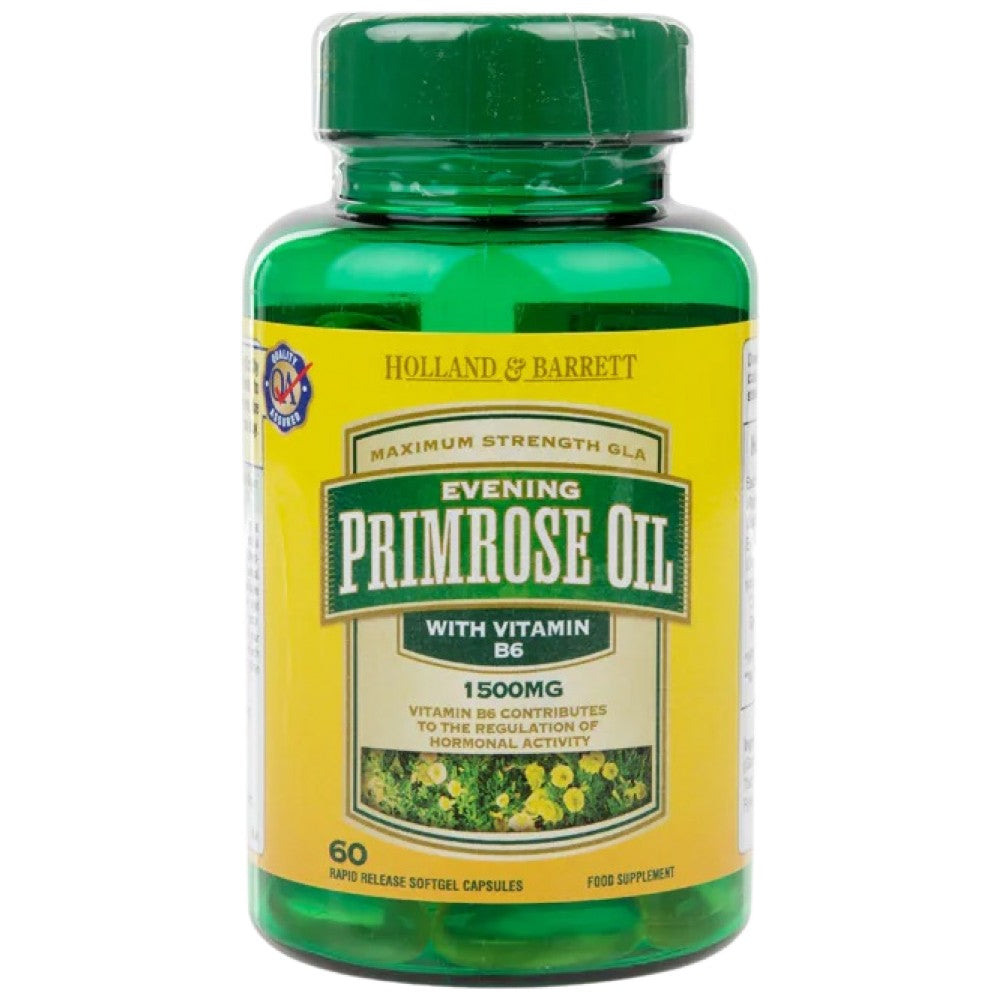 Večerno olje Primrose 1500 mg | Plus vitamin B6 - 60 kapsul
