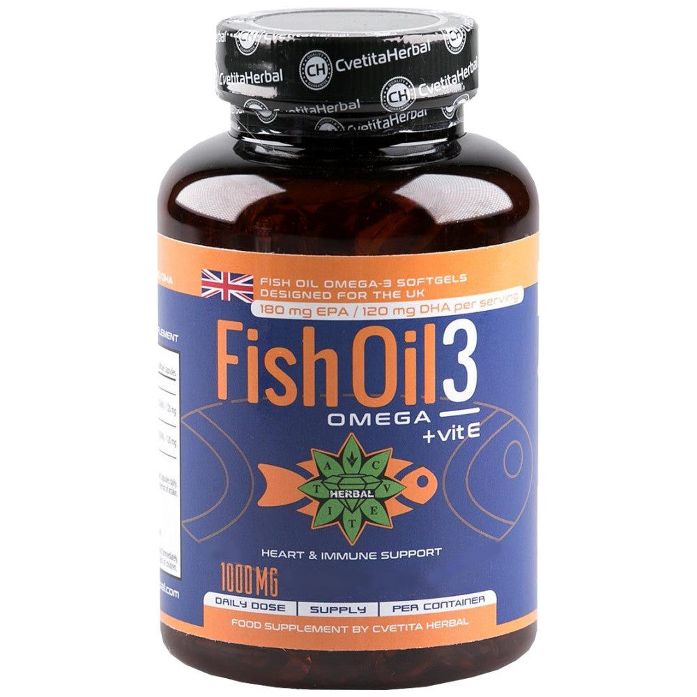 Ribje olje 3 + vitamin E 1000 mg - 90 gel kapsul