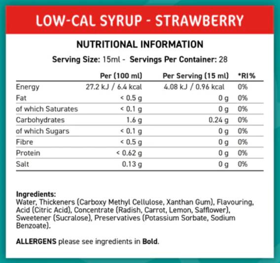 Fit Cuisine nizko-cal sirup | Jagoda - 425 ml