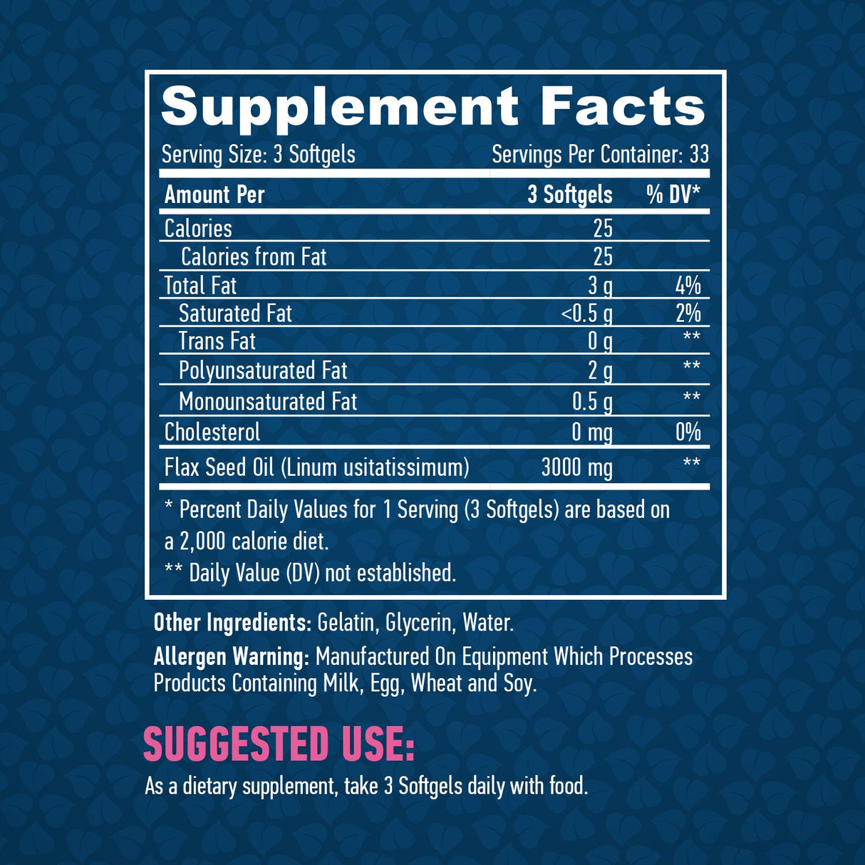 Laneno semensko olje organsko 1000 mg. / 100 softgelov