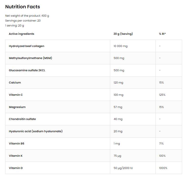 Flex Aid - Keeza | Kolagen + glukozamin, hondroitin, MSM, hialuronska kislina 400 gramov