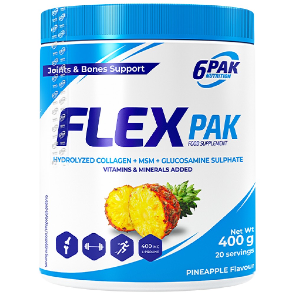 Flex Pak Powder | Kolagen in glukozamin, hondroitin, MSM, hialuronska kislina - 400 gramov