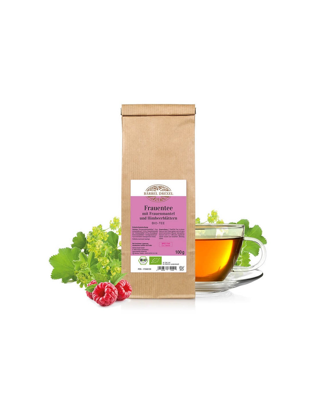 Frauentee mit Frauenmantel und Himbeerblättern Bio-Tee - Bio čaj za hormonsko ravnovesje žensk, 100 g <tc>Bärbel Drexel</tc>