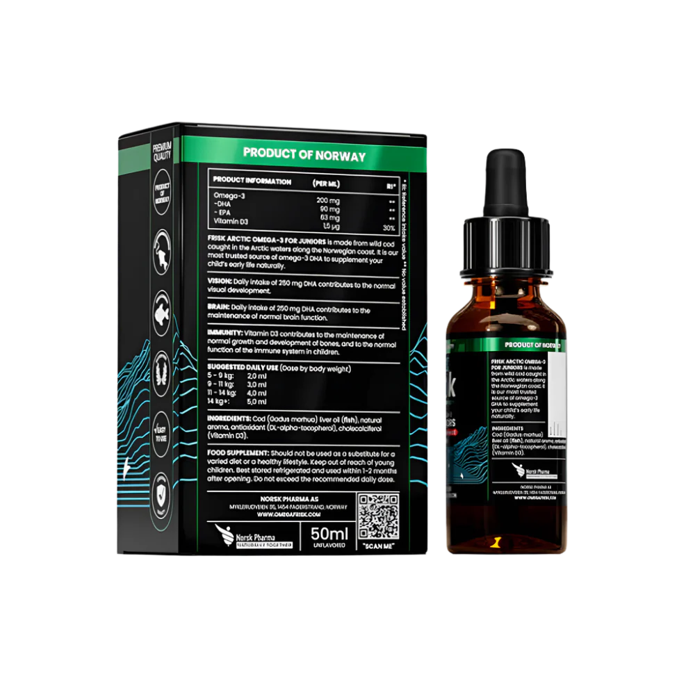 Arktični otroci-omega-3 za otroke-divje ribe z Norveške / limonine okus-50 ml