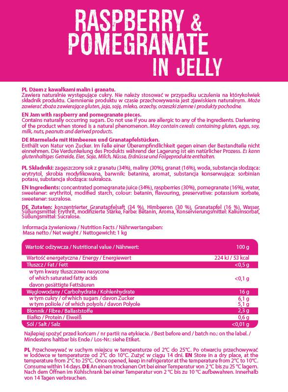 Frulove v želeju | Malina in granatna jabolka - 1000 gramov