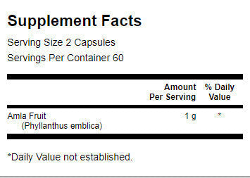 Celoten spekter Amla sadje 500 mg - 120 kapsul