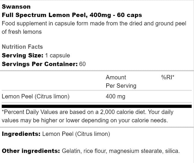 Celoten spekter limonina lupina 400 mg 60 kapsul