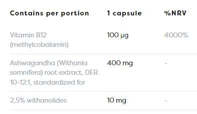 Ashwagandha dodatnih 400 mg - 60 kapsul