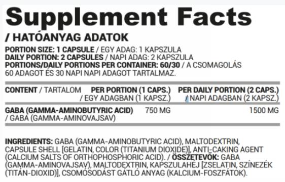 GABA 750 mg - 60 kapsul