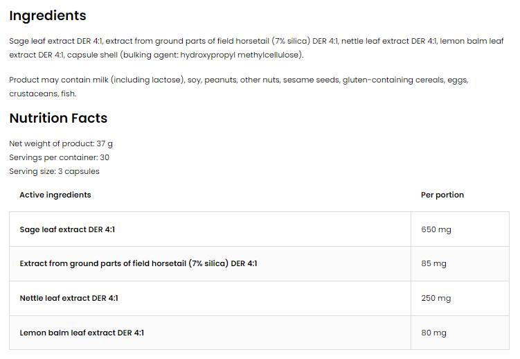 Kapsule za zaviralce znoja 90