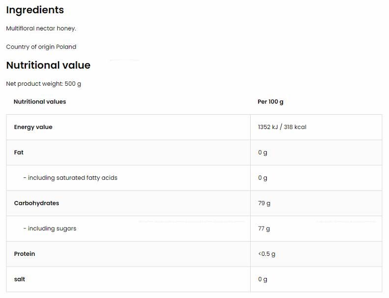 Naravni večflower Honey / natRaralen mnogOцve, pчelen MED - 500 GRAMA