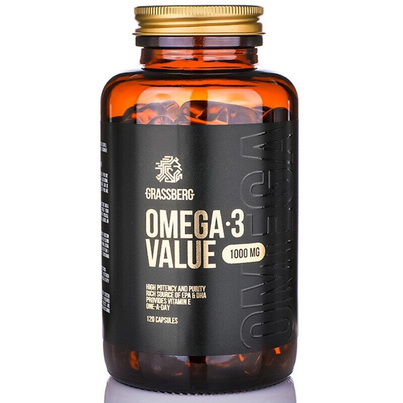 Grassberg omega-3 vrednost 1000 mg 60 kape