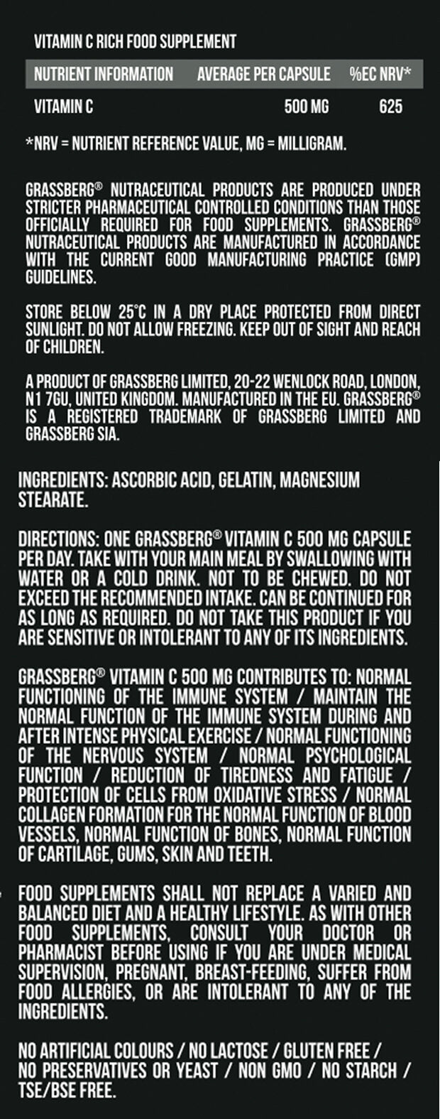 Grassberg vitamin C 500mg / 60 kape