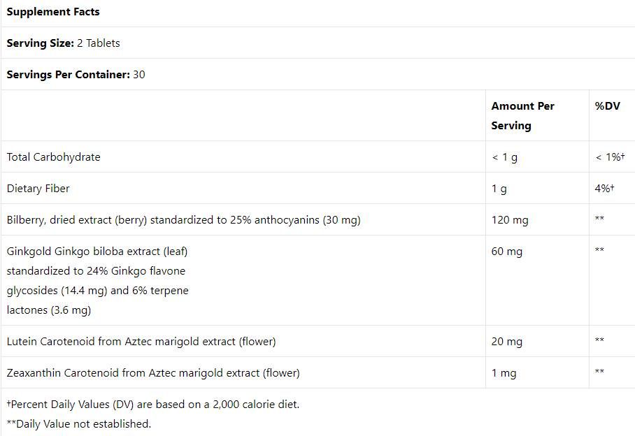 Ginkgold oči 100 mg - 60 tablet